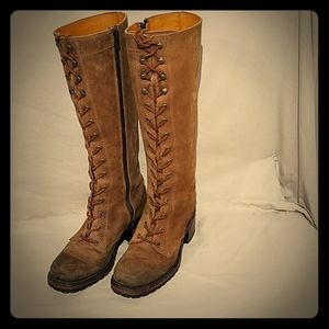 FRYE Vintage Campus lug lace square toe boot